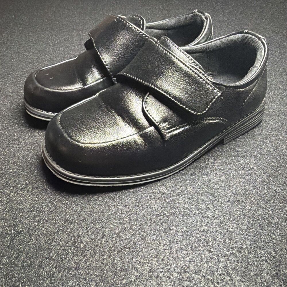 Jumping Beans Boys Black Dress Shoes Hook & Loop  Loafers Size 10 Toddler -M